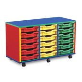 18 Shallow Tray Monarch Colourful Tray Storage Unit - mobile (3 x 6)