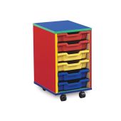 6 Shallow Tray Monarch Colourful Tray Storage Unit - mobile