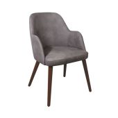 Faux Leather Arm Chair - Grey