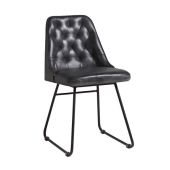 Leather Vintage side chair - Black