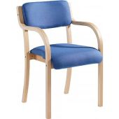 Prague Wooden Frame Upholstered Chairs with Arms