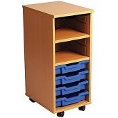 Single Bay Mobile Art Storage Combi Unit with 4 Trays