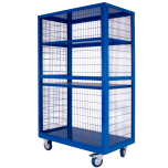 Boxwell Mobile Storage Cages without doors - Steel shelves - Blue